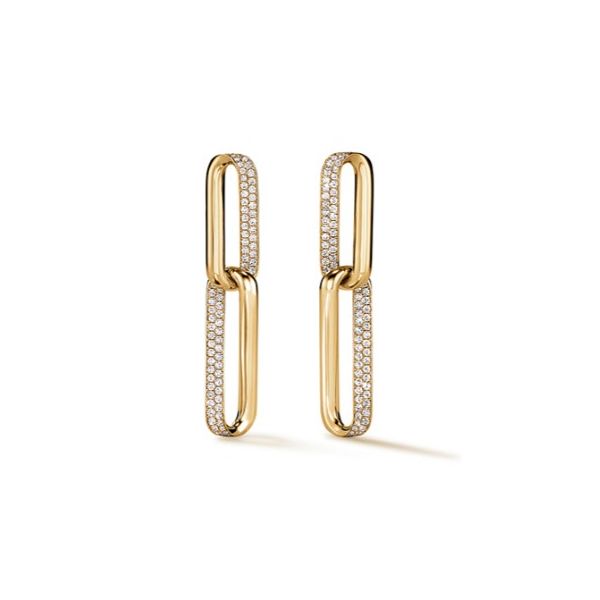 Hearts On Fire18K YG Diamond Inside/Out Link Earrings Saxons Fine Jewelers Bend, OR