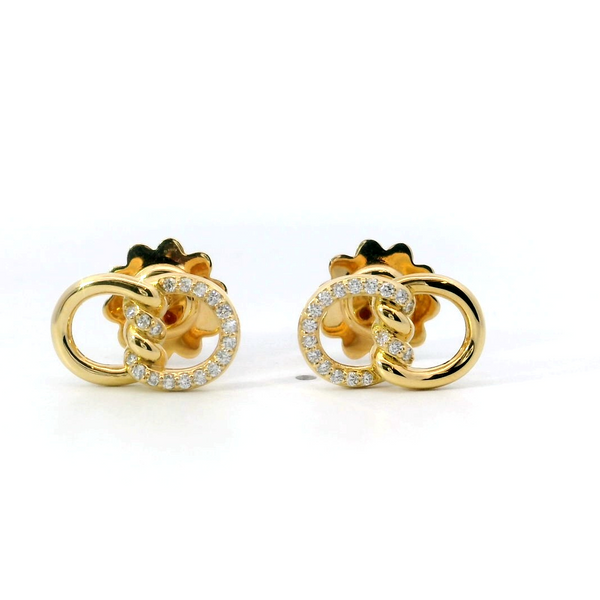 Roberto Coin. 18 Karat Yellow Gold Diamond Cialoma Stud Earrings Saxons Fine Jewelers Bend, OR