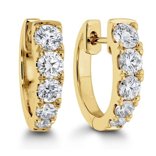 Memoire 18K Yellow Gold Diamond Essentials Graduated Huggies Saxons Fine Jewelers Bend, OR