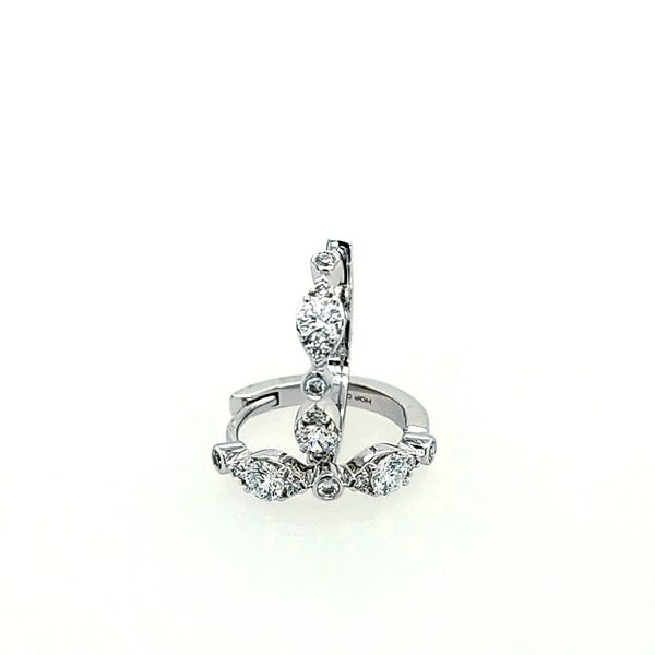 Hearts on Fire. 18 Karat White Gold Bezel Regal Huggie Saxons Fine Jewelers Bend, OR