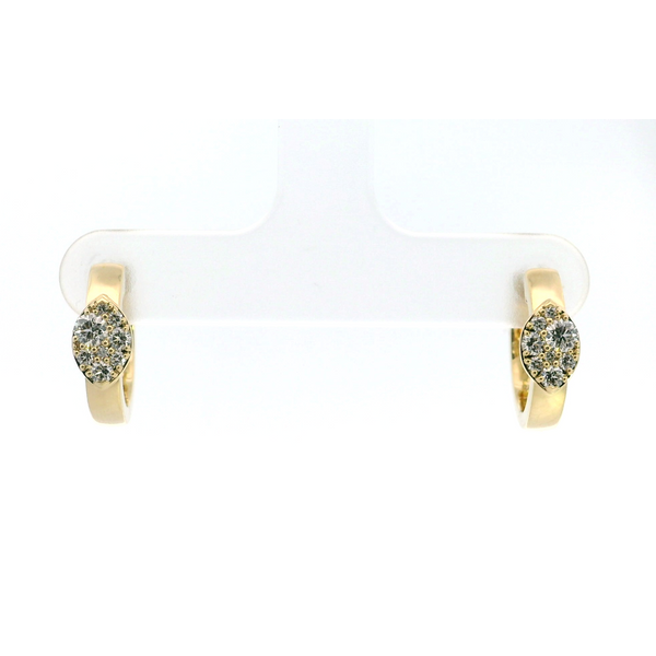 Hearts on Fire. 18 Karat Yellow Gold Tessa Navette Huggie Saxons Fine Jewelers Bend, OR