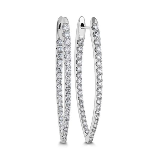 18 Karat White Gold Diamond Imperial Hoops Saxons Fine Jewelers Bend, OR