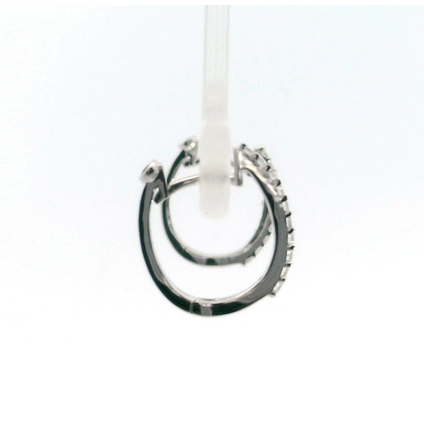 Roberto Coin. 18 Karat White Gold Diamond Baby Hoops Image 2 Saxons Fine Jewelers Bend, OR