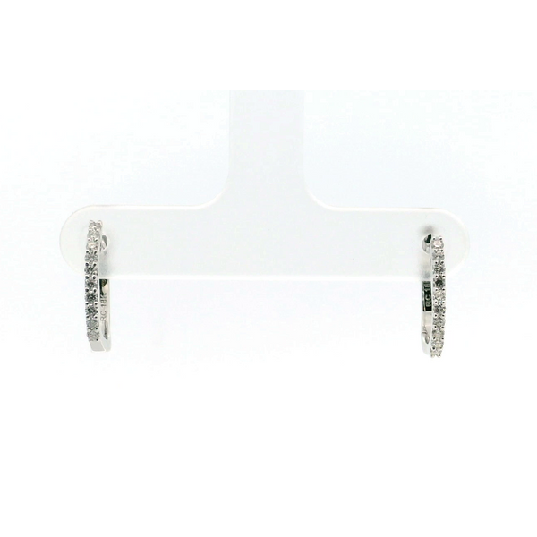 Roberto Coin. 18 Karat White Gold Diamond Baby Hoops Saxons Fine Jewelers Bend, OR