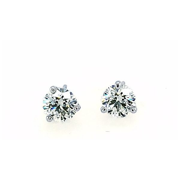 Hearts On Fire. White Gold Diamond Studs 3 Prong Saxons Fine Jewelers Bend, OR