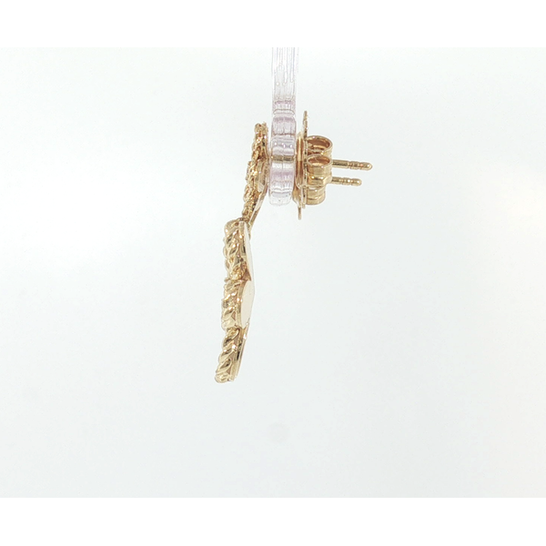 Roberto Coin 18 Karat Yellow Gold Mother of Pearl Diamond Flower Drop Earrings Image 2 Saxons Fine Jewelers Bend, OR