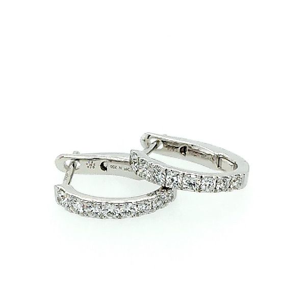 Hearts on Fire. 18 Karat White Gold Diamond Huggie Earrings Image 2 Saxons Fine Jewelers Bend, OR