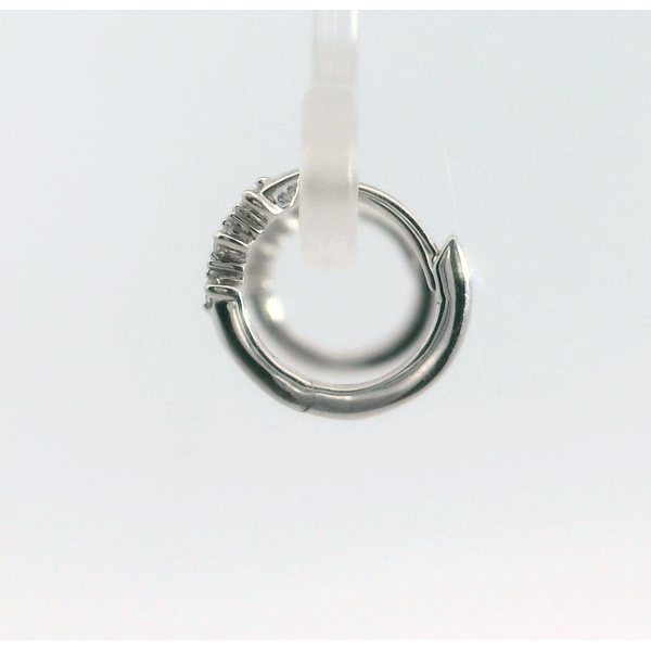 Gabriel & Co.14K WG Three Diamond Huggies Image 2 Saxons Fine Jewelers Bend, OR