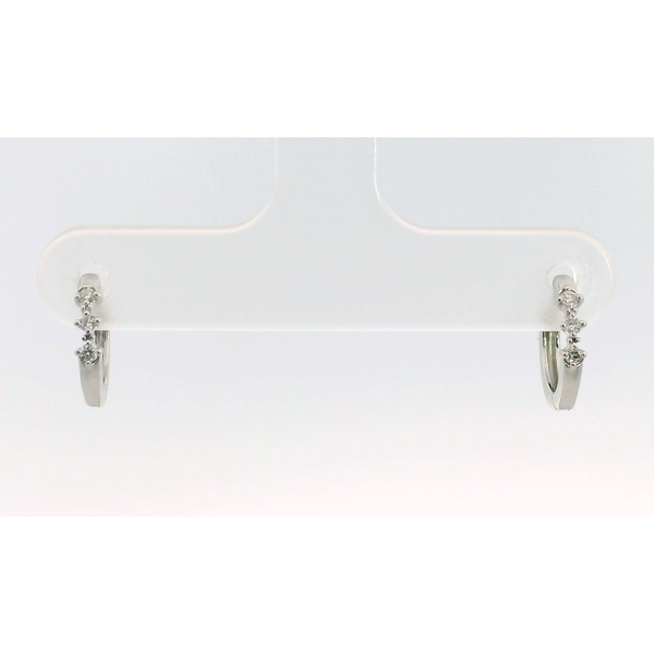 Gabriel & Co.14K WG Three Diamond Huggies Saxons Fine Jewelers Bend, OR