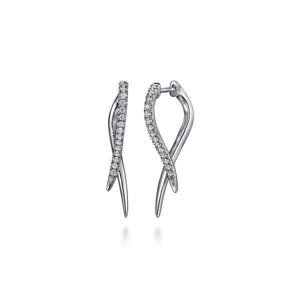 Gabriel & Co.14K WG Diamond Spike Drop Earrings Saxons Fine Jewelers Bend, OR