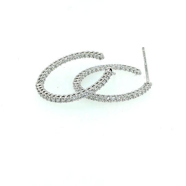 White Gold 'Signature' Inside out Small Diamond Hoops Saxons Fine Jewelers Bend, OR