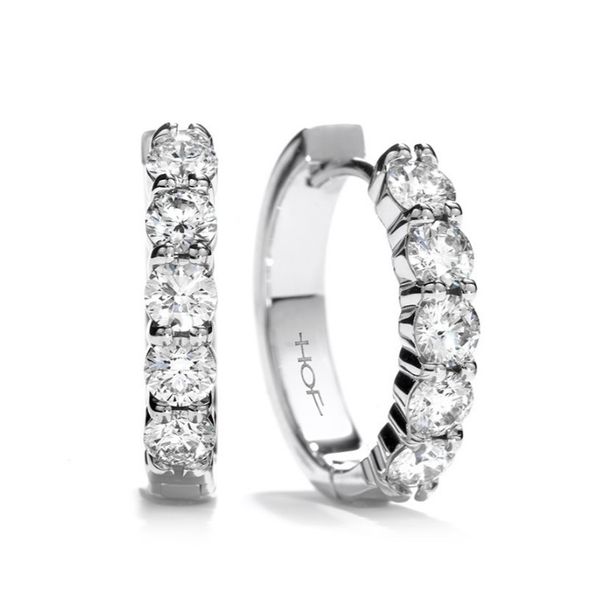 Hearts on Fire. 18 Karat White Gold Diamond Mini Hoop Earrings Saxons Fine Jewelers Bend, OR