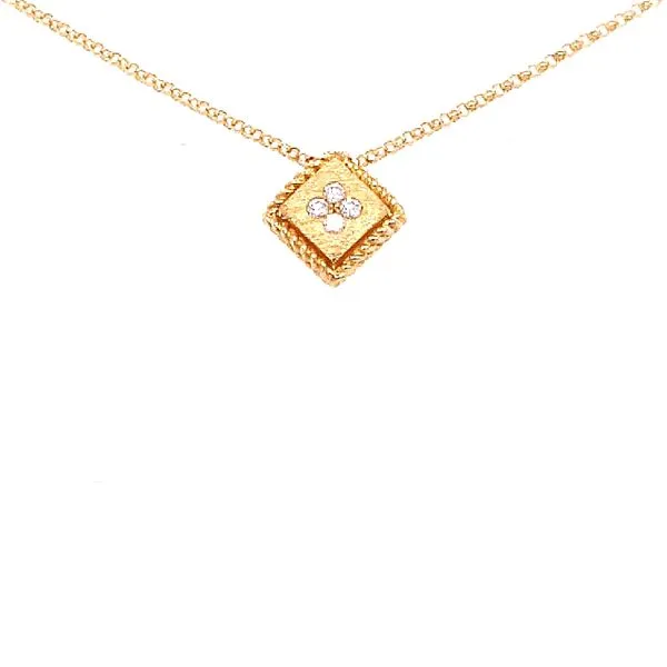 Roberto Coin 18 Karat Yellow Gold Diamond Palazzo Ducale Single Pendant Saxons Fine Jewelers Bend, OR