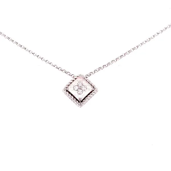 Roberto Coin 18 Karat White Gold Palazzo Diamond Ducale Single Pendant Saxons Fine Jewelers Bend, OR