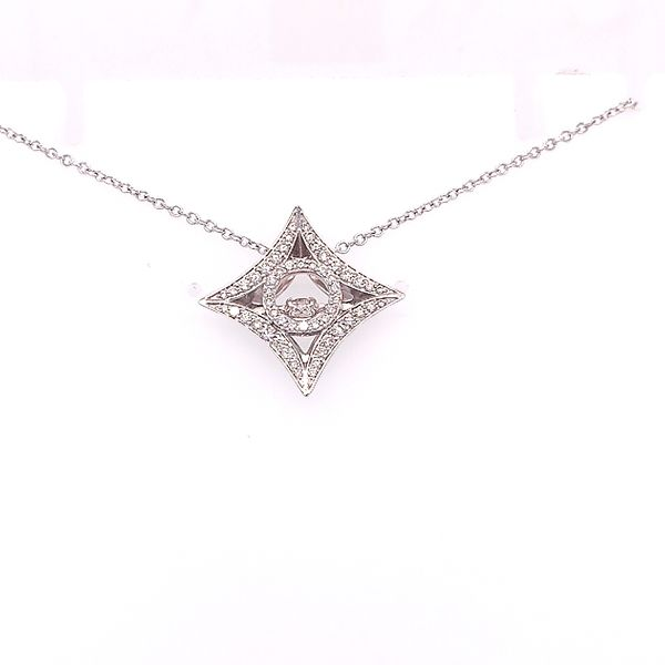 Saxons 14 Karat White Gold Diamond Pendant Necklace Saxons Fine Jewelers Bend, OR