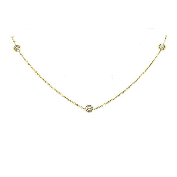 Roberto Coin. 18 Karat Yellow Gold 3 Diamond Station Necklace Saxons Fine Jewelers Bend, OR