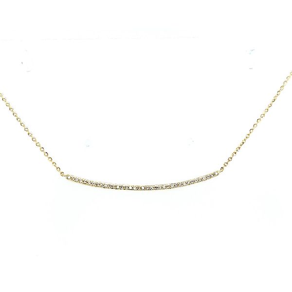 Saxons Diamond Curved Bar Pendant Saxons Fine Jewelers Bend, OR