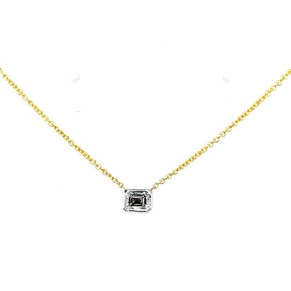 Roberto Coin 18 Karat Yellow Gold Emerald Cut Diamond Pendant Necklace Saxons Fine Jewelers Bend, OR