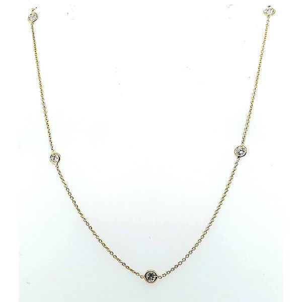 14 Karat Yellow Gold Diamond Station Necklace Saxons Fine Jewelers Bend, OR