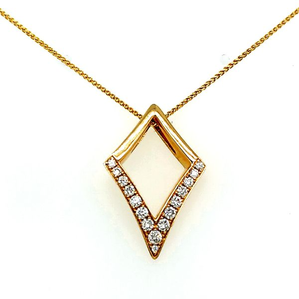 Saxons 14 Karat Yellow Gold Diamond Kite Shaped Pendant 0.25ctw Saxons Fine Jewelers Bend, OR