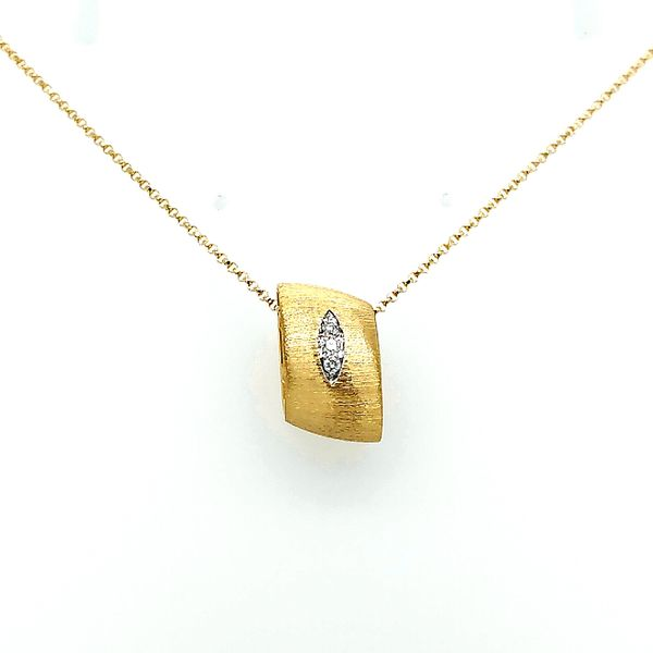 Roberto Coin 18 Karat Yellow Gold Diamond Satin Golden Gate Necklace Saxons Fine Jewelers Bend, OR