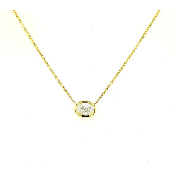 Diamond Bezel Pendant Necklace Saxons Fine Jewelers Bend, OR