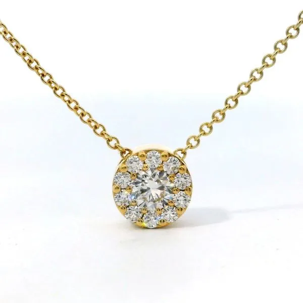 Hearts on Fire. 18 Karat Yellow Gold Fulfillment Round Pendant Saxons Fine Jewelers Bend, OR
