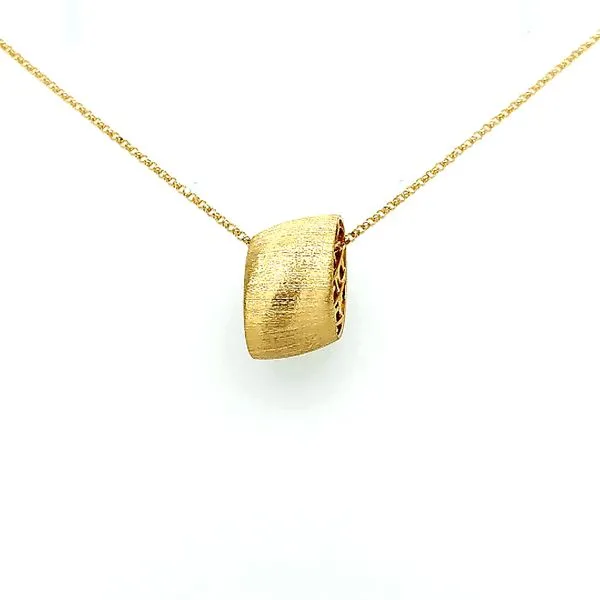 Roberto Coin 18 Karat Yellow Gold Diamond Satin Golden Gate Necklace Image 3 Saxons Fine Jewelers Bend, OR