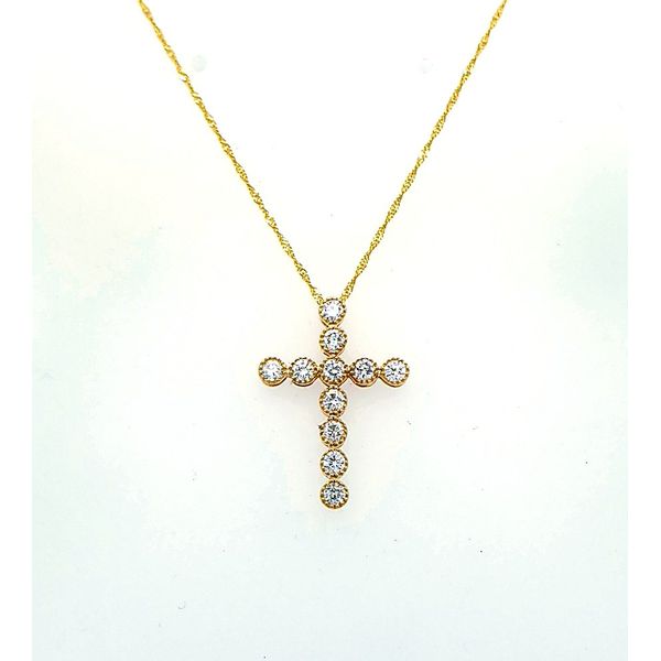 Diamond Cross Bezel Milgrain Pendant Saxons Fine Jewelers Bend, OR