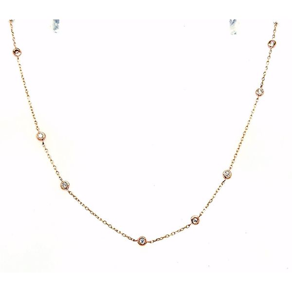 14 Karat Rose Gold Diamond Pendant Necklace Saxons Fine Jewelers Bend, OR