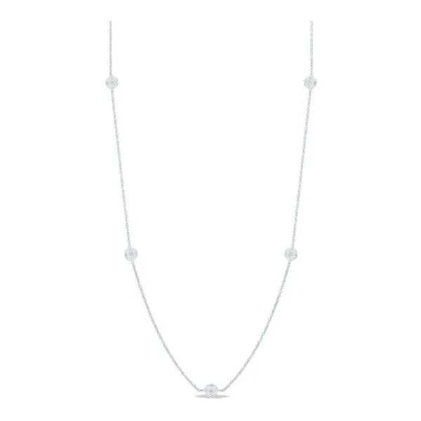 Roberto Coin. 18 Karat White Gold Diamond 7 Station Necklace Saxons Fine Jewelers Bend, OR