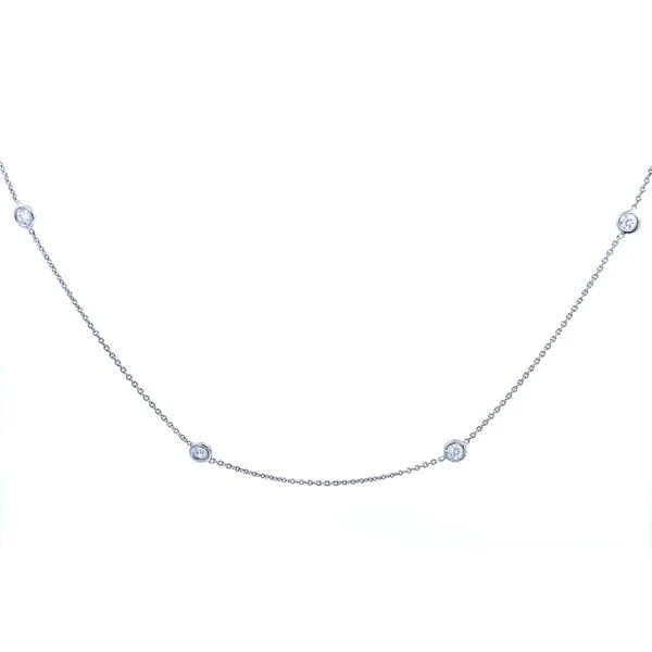 14 Karat White Gold Diamond Necklace Image 2 Saxons Fine Jewelers Bend, OR