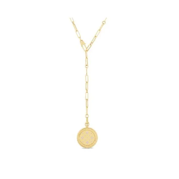 Roberto Coin. 18 Karat Yellow Gold Diamond Vetetian Princess Pendant Saxons Fine Jewelers Bend, OR