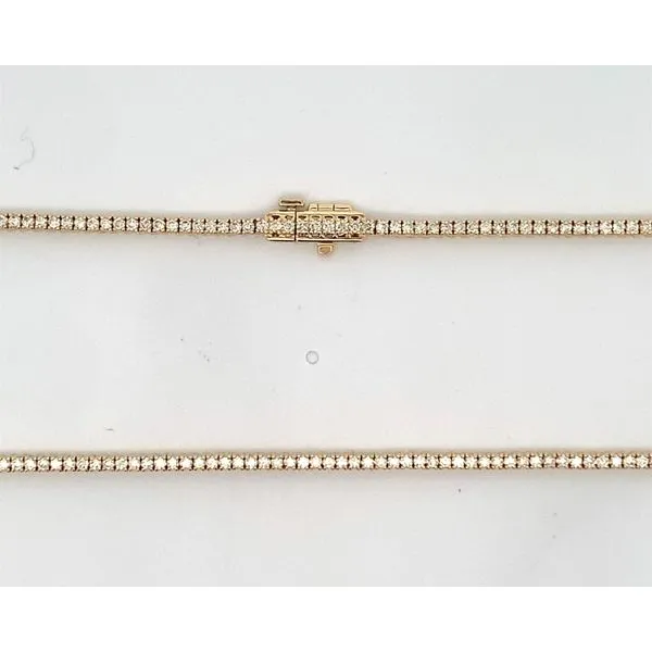 14 Karat Yellow Gold Diamond Line Necklace Image 2 Saxons Fine Jewelers Bend, OR