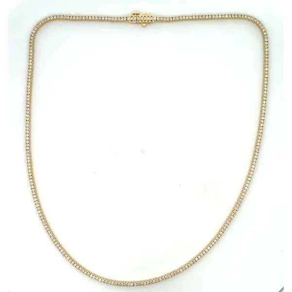 14 Karat Yellow Gold Diamond Line Necklace Saxons Fine Jewelers Bend, OR