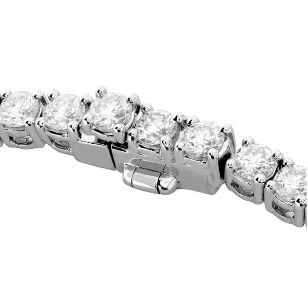 18 Karat White Gold Diamond Uniform 4 Prong Line Necklace Image 2 Saxons Fine Jewelers Bend, OR