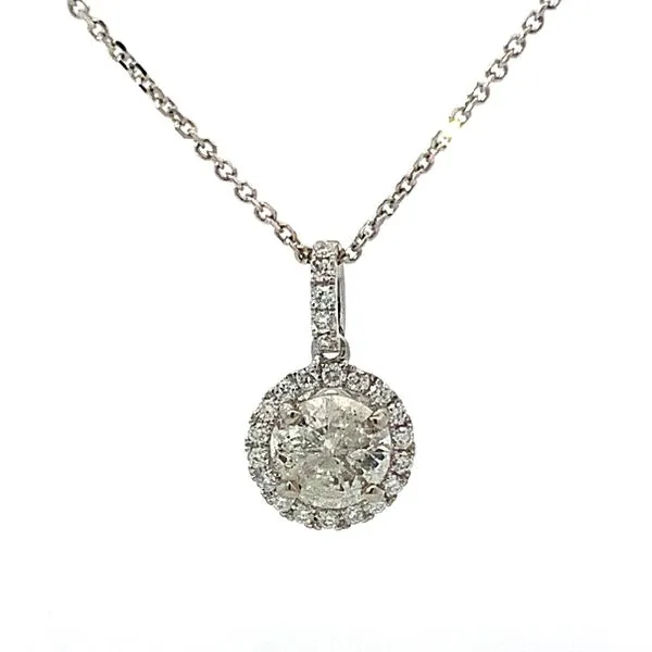 14 Karat White Gold Diamond Round Pendant Saxons Fine Jewelers Bend, OR