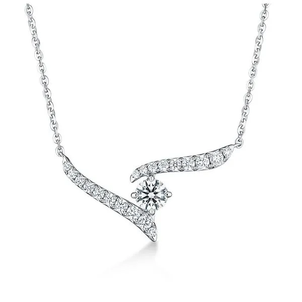 Hearts on Fire. 18 Karat White Gold Diamond Vela Crossover Pendant Saxons Fine Jewelers Bend, OR