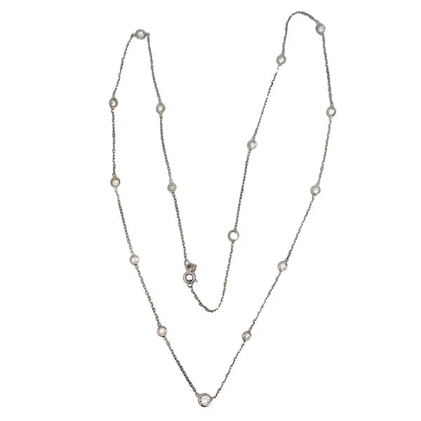 14 Karat White Gold Diamond By The Inch Necklace Image 2 Saxons Fine Jewelers Bend, OR