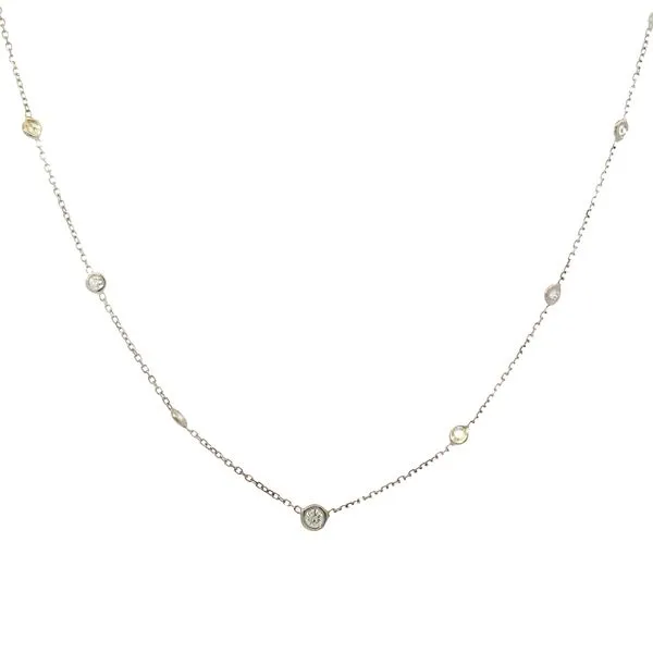 14 Karat White Gold Diamond By The Inch Necklace Saxons Fine Jewelers Bend, OR