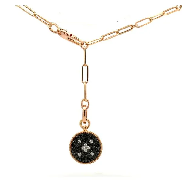 Roberto Coin. 18 Karat Rose Gold/White Gold Black Diamond...