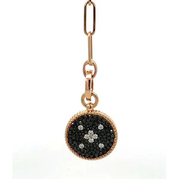 Roberto Coin. 18 Karat Rose Gold/White Gold Black Diamond...