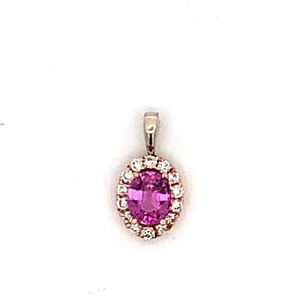 Rose Gold And Pink Oval Sapphire with Diamond Halo Band similar item image