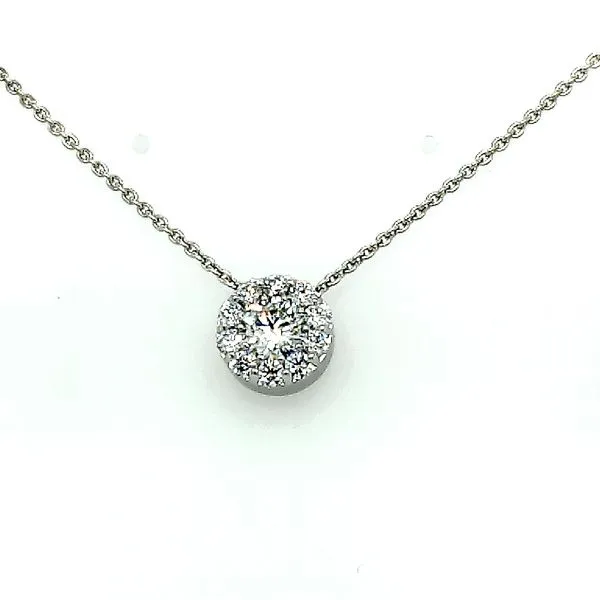 Hearts on Fire. 18 Karat White Gold Diamond Fulfillment Round Pendant Saxons Fine Jewelers Bend, OR