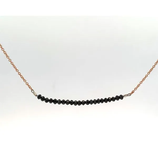 14 Karat Rose Gold Black Diamond Bar Necklace Saxons Fine Jewelers Bend, OR