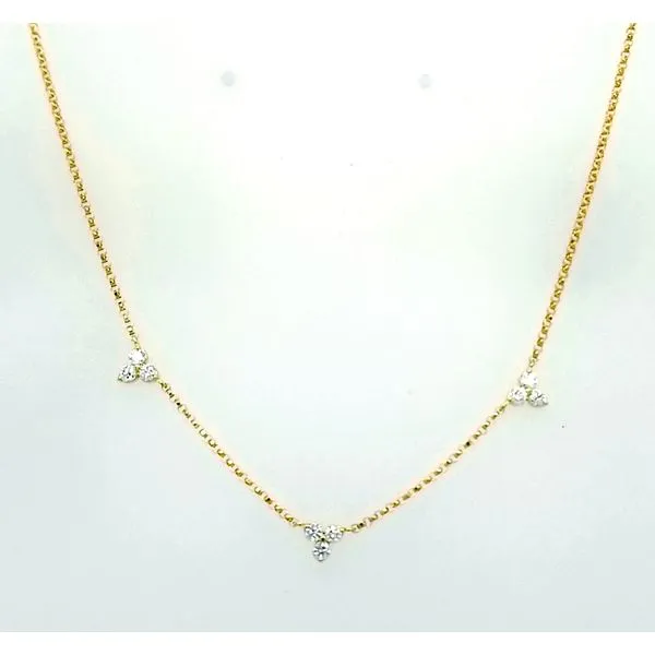 Roberto Coin. Yellow Gold with Diamond Love By The Yard 3 Station Necklace Saxons Fine Jewelers Bend, OR