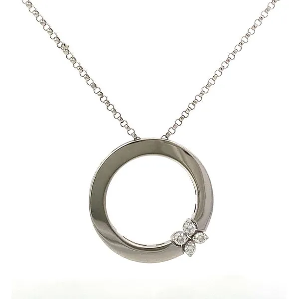 Roberto Coin. 18 Karat White Gold Diamond 'Love In Verona' Pendant Necklace Saxons Fine Jewelers Bend, OR