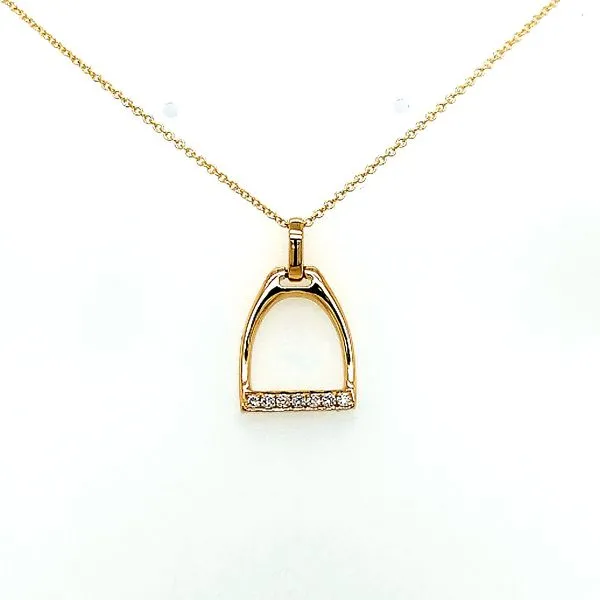 Doves. Yellow Gold Stirrup Pendant Saxons Fine Jewelers Bend, OR