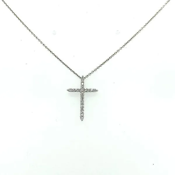 Roberto Coin. 18 Karat White Gold Diamond Cross Saxons Fine Jewelers Bend, OR