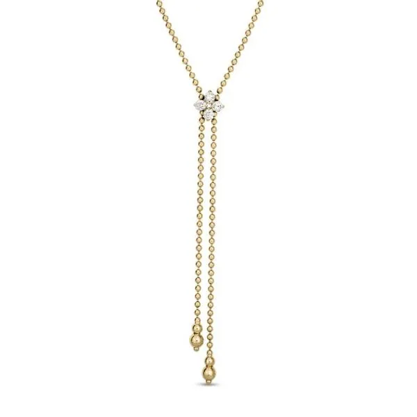 Roberto Coin. 18 Karat Yellow Gold Diamond Love in Verona Pendant Saxons Fine Jewelers Bend, OR